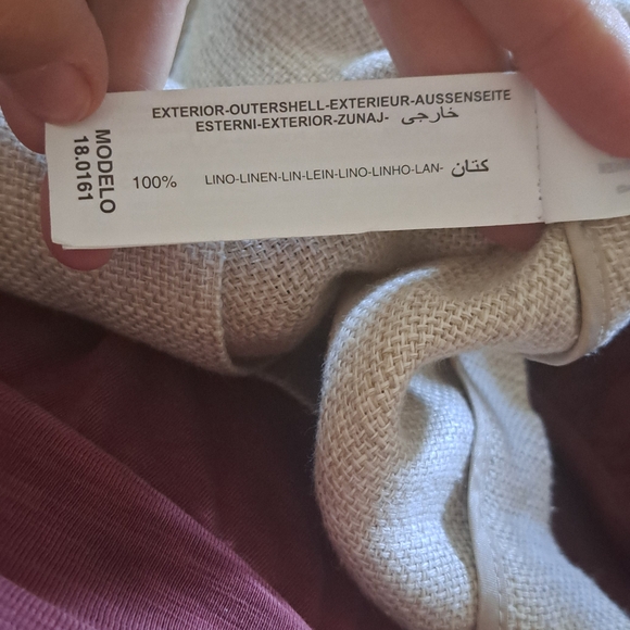 Women's Linen Light Beige Textured Blazer - Picture 5 of 5